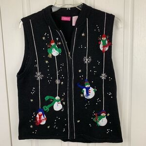 Pappagallo Embroidered Holiday Sweater vest